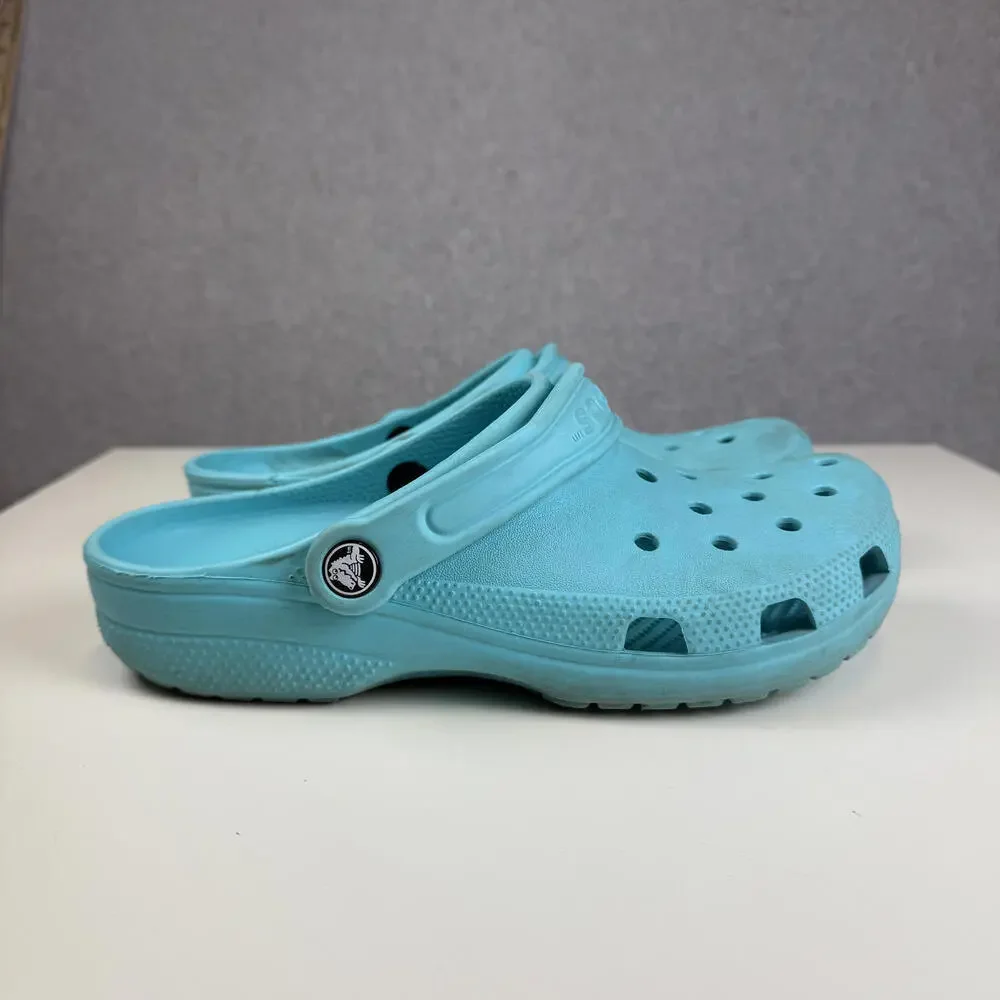 Turquoise Crocs Classic Clog Sandals Size M7 W9 Comfort Slip On Water Shoes